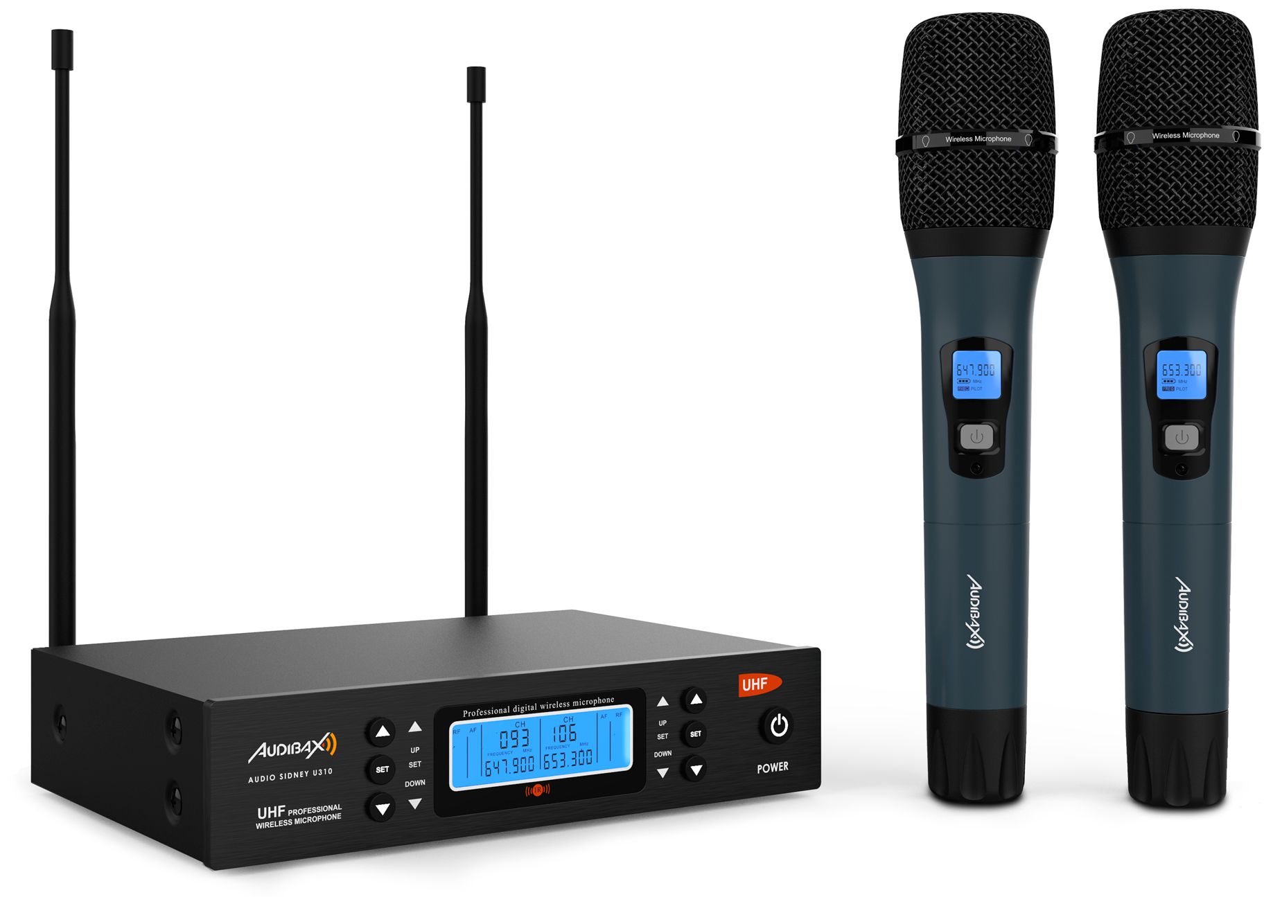 Bežični mikrofon sa dvije ručke UHF Audibax Sidney U310