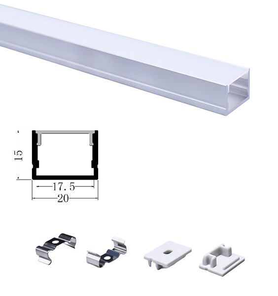 LED alu profil nadgradni 20x15mm 2m
