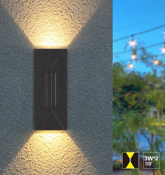 LED zidna lampa nadgradna 2x3 W  3000K  IP54