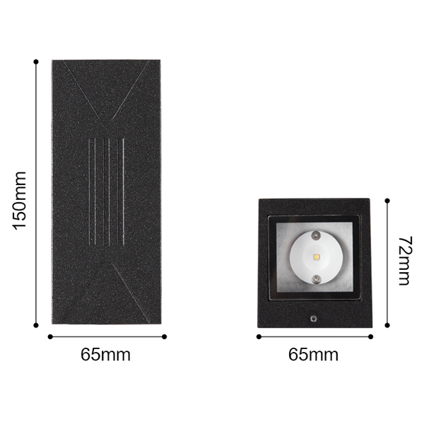 LED zidna lampa nadgradna 2x3 W 3000K IP54 - Slika 2
