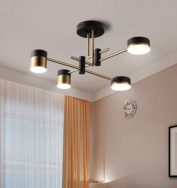 LED plafonjera 30W 4000K crno-zlatna (4 glave)